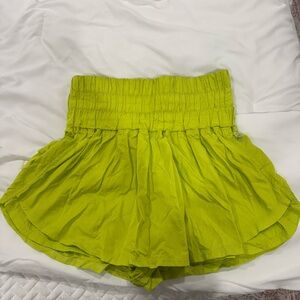 Free People High Waist Lime Green Skirt
